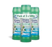 Shake & Fresh Carpet Freshener Powder - LILY BLOSSOM Scent - 3 x 500g (1.5kg Total) - Floral Odour Eliminator for Rugs, Upholstery & Car Interiors - Pet & Cooking Smell Remover - Vacuum Deodoriser