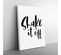 Shake It Off Typography Quote Canvas Wall Art Print Ready to Hang, Framed Picture for Living Room Bedroom Home Office Décor, 50x35 cm (20x14 Inch)