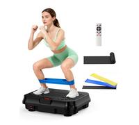 Shake Plate, Vibration Plate Exercise Machine for Lymphatic Drainage, 400 Lbs Capacity Whole Body Vibrating Plate Workout with Fitness Resistance Bands, Max Vibrating Frequency 250/Min for Weight Loss