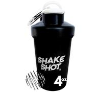Shake Shot - Black - 5 oz Small Shaker Bottle for Small Scoop Supplements and Storage, Pre Workout Bottle Shaker, Portable Bottle Blender for On The Go Use