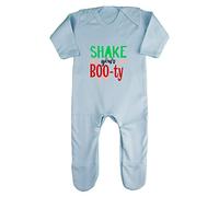 Shake Your Boo-Ty Halloween Statement Baby Romper Jumpsuit with feet, 3-6 Months, Pastel Blue