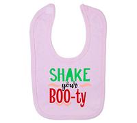 Shake Your Boo-Ty Halloween Statement Cotton Baby bib - Pastel Pink