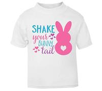 Shake Your Bunny Tail Statement Short Sleeve Cotton Toddler t Shirt, 2-3 Years, White