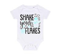 Shake Your Flakes Snowman Baby Grow Vest, 0-3 Months, White