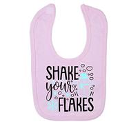 Shake Your Flakes Snowman Cotton Baby bib - Pastel Pink