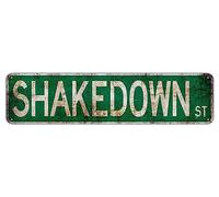 Shakedown St Stays At The Cabin Metal Street Tin Sign Vintage Slim Tin Signs 16 x 4 Inch Home Farmhouse Garage Indoor Outdoor Gift