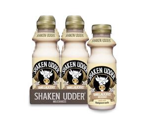 Shaken Udder Vanilla Milkshake,8 x 330ml,Made with Madagascan Vanilla,High in Calcium & Protein,Less Than 5% Added Sugar,Vegetarian & Gluten-Free