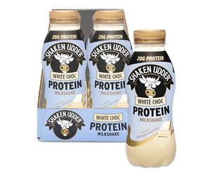Shaken Udder White Chocolate Protein Milkshake,8 x 330ml,Made with Real White Chocolate,High Protein & Calcium,Less Than 5% Added Sugar,Vegetarian & Gluten-Free