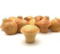 SHAKER KNOBS 30mm pine fluted wood cupboard door cabinet drawer knob (PACK of 6)