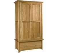 Shaker Oak 2 Door 1 Drawer Wardrobe
