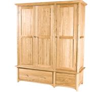 Shaker Oak 3 Door 2 Drawer Wardrobe