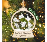 SHAKER Personalized Our First Christmas Married Ornament 2025,Custom Wedding Shaker Ornament,Keepsake Gift for Newlywed Couple Xmas Hanging Decoration