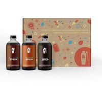 Shaker & Spoon Holiday Cocktail Syrup Gift Set - 4oz Spiced Demerara Syrup, 4oz Espresso Syrup, 4oz Gingerbread Syrup, Old Fashioned Mix, Warm Spice Flavored Syrups for Drinks, Coffee Syrup, Non
