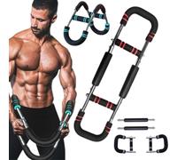 Shaker Twister Arm Trainer, 60-110lb Adjustable Chest Expander, 3 Speed Adjustable Spring Workout Bars, Portable Power Twisters Bar, Forearm & Triceps Strengthener
