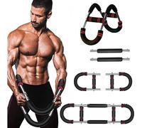 Shaker Twister Arm Trainer,Adjustable Chest Expander,Portable Power Twister Bar Muscular Strength Enhancer,Shape The Perfect Body for Men,for Beginners and Professional (Black and Red)