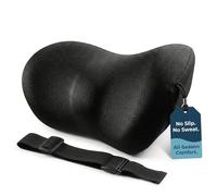 SHAKERINO Lumbar Support Pillow - Memory Foam Lumbar Pillow for Lower Back Support, Back Cushion with Strap for Pain Relief, Perfect Lumbar Support Pillow for Office Chair, Car Seat, Bed, Recliner