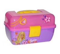Shakespeare Barbie Play Box, Kids Fishing Tackle Box, Multi-Purpose Tackle Box with Removable Tray, Includes Practice Casting Plug