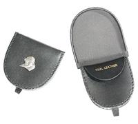 Shakespeare Black Leather Coin Purse - Compact Wallet with 2 Compartments 318