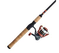 Shakespeare Crusader Spinning Reel and Fishing Rod Combo, Red/Black/Cork