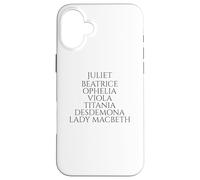Shakespeare Female Characters - English Literature Case for iPhone 16 Plus