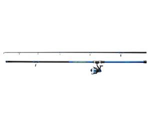 Shakespeare Firebird Beachcaster Combo, Fishing Rod and Reel Combo, Spinning Combos, Surfcasting Fishing, Surf, Rock or Beach Fishing - Cod, Bass, Pollack, Flatfish,Unisex, Blue / Black, 3m | 56-112g