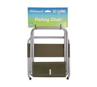 Shakespeare Get Fishing Folding Fishing Chair, Lightweight and Portable with Sturdy Canvas Seat and Backrest, Ideal for Anglers of All Levels, Perfect for Family Fishing Trips, Camping, Hiking and BBQ