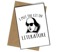 Shakespeare - I Put The Lit In Literature A5 Birthday Card | Envelope Included | Blank Inside | Unique Design | Personalised Free of Charge