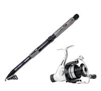 Shakespeare Mach 1 Telescopic Fishing Rod and Reel Combo, 9FT Rod with 3BB Reel, Pre-spooled Line