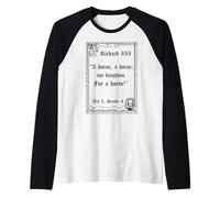 Shakespeare Play King Richard III Quote, A Horse, A Horse Raglan Baseball Tee