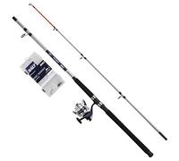 Shakespeare SALT Boat Basher Combo Set, Fishing Rod and Reel Combo, Spinning Combo Includes Hard Case Tackle Box, Lures and End Tackle, Sea - Boat Fishing, Unisex, Blue & White, 2.40m | 100-300g