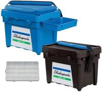 Shakespeare Seat Box One Size, Storage Box, Tackle Management, Strong Water Resistant Large Fishing Tackle Storage - Twin Locking Latch, Extra Deep Lid - For Saltwater and Freshwater Unisex, Blue