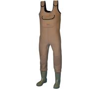 Shakespeare Sigma Neoprene Waterproof Chest Waders with Cleated Sole Boots for Men and Women - For Wading , Fly Fishing , Hunting , Muck Work, Brown