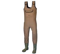 Shakespeare Sigma Neoprene Waterproof Chest Waders with Cleated Sole Boots for Men and Women - For Wading , Fly Fishing , Hunting , Muck Work, Brown