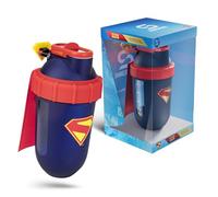 SHAKESPHERE DC Superman Protein Shaker - 450ml Leak-Proof Shaker Cup with Detachable Cape, No Mixing Ball, Capsule Design, BPA-Free, 3D Logo, Collector’s Box
