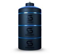 ShakeSphere Stackable Snack Containers - Organizer Carrier for Food, Protein Powders, Nuts & Supplements - 3 Leakproof, Twist Lock Holders - Portable Storage for Lunch, Gym, Travel- Cyan Blue, 85g