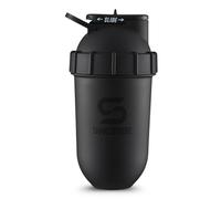 ShakeSphere Tumbler: Protein Shaker Bottle, 700ml - Capsule Shape Mixing - Easy Clean Up - No Blending Ball or Whisk Needed - BPA Free - Mix & Drink Shakes, Smoothies, More - Matte Black/Black Logo