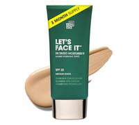 Shakeup Cosmetics Mens BB Tinted Moisturiser, Vegan Makeup for Men, Natural Coverage for Redness & Blemishes, 24hr Moisturisation with SPF, Easy Application, Medium Shade, 50ml. Aka. LET'S FACE IT