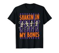 Shakin in My Bones Dancing Skeletons Funny Halloween Value Graphic T-Shirt