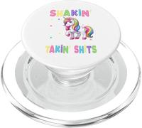 Shakin' Tits and Takin Shits Funny Unicorn Dirty Adult Humor PopSockets PopGrip for MagSafe