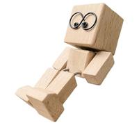 Shaking Feet Wooden Man For Car, Little Wooden Figure That Sways, Cute Doll Home Decor Aesthetic, Desk Accessories Funny Ornament For Car Dashboard Home Bedroom Study Living Room Dormitory