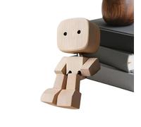 Shaking Leg Wooden Man Fun Car Dashboard Ornament, 3.15x1.57 Inch Mini Sculpture For Commuting, Dorm Room & Family Travel, Fidget Toy & Decorative Accent