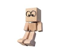 Shaking Leg Wooden Man Fun Car Dashboard Ornament, 3.15x1.57 Inch Mini Sculpture For Commuting, Dorm Room & Family Travel, Fidget Toy & Decorative