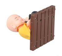 Shaking Solar Monk Decoration for Cars and Office, Absorbs Sunlight to Create Motion, Constructed from Sturdy ABS Material (Red)