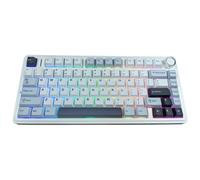 Shaking Tank x Aula F75 Gasket Mechanical Keyboard, 75% Wireless Hot Swappable Gaming Keyboard with Five-Layer Padding&Knob, Bluetooth/2.4GHz/USB-C, RGB (Light Blue, Ice Vein Switch)