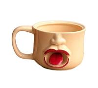 Shaking Tongue Ceramic Mug，Funny Personality Coffee Cup，Unique Handmade Tongue Out Mug，Idea Gift for Friends and Family