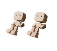 Shaking Wooden Man Figurine Car Decor, 8.2x5.8cm Handmade Wooden Figurine - Cute Cars Dashboard Accessory with Swing Motion, Fun Interior Decoration for Cars, Offices & Desks - Ideal Car Gifts (Ax2)