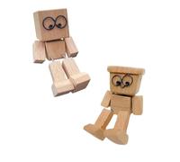 Shaking Wooden Man Figurine,Charming Little Wooden Figure That Sways Multi Shaped Leg Shaking Handmade Feet Little Man Funny Interior Car Ornaments For Car Dashboard (2PCSB)