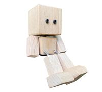 Shaking Wooden Man Figurine - Handmade Car Ornaments Action Figure,Automotive Interior Decorations Portable for Sedan Truck Pickup Trailer Bedroom