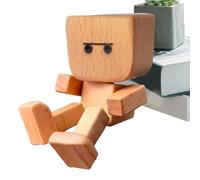 Shaking Wooden Man Figurine, Handmade Shaking Doll, Car Dashboard Decor, Ideal for Automotive Console, Scooters, Sedans, Pickups, Trucks, Road Trips, Birthday Surprise, Commutes