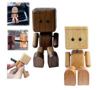 Shaking Wooden Man Figurine,Handmade Shaking Feet Wooden Doll,Funny Wood Desktop Decor,Car Ornaments Action Figure,Creative Car Dashboard Decorations for Travel,Commutes